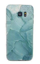 Galaxy S7 Edge Soft TPU Hoesje Marmer Design Azuurblauw