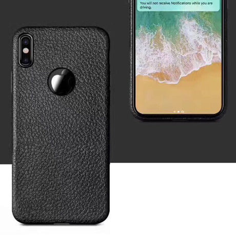 iPhone X / Xs TPU Leather Look Litchi Design Hoesje