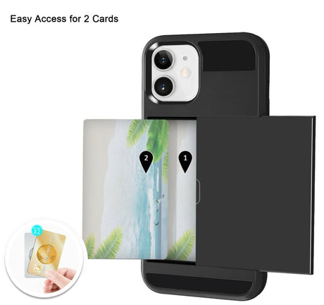 iPhone 14 Plus Slide Armor Hoesje Met Pashouder