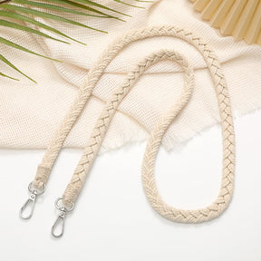 Universeel Beige / Wit Telefoonkoord Gevlochten Stof