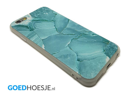 iPhone 6 / 6S Soft TPU Hoesje Marmer Design Azuurblauw
