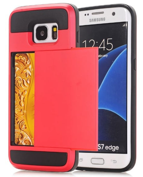 Galaxy S7 Edge Slide Armor Hoesje Met Pashouder