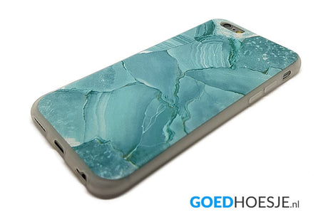 iPhone 6 Plus / 6S+ Soft TPU Hoesje Marmer Design Azuurblauw