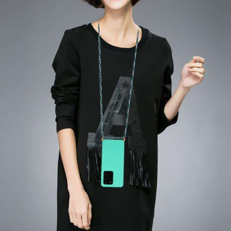 Galaxy S20 Ultra Crossbody TPU Hoesje met Koord Mint