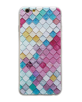 iPhone 6 / 6S 3D Reliëf Hoesje Lichtgekleurde Ruiten