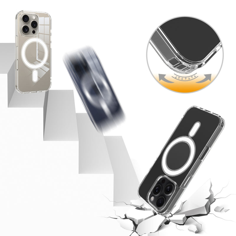 iPhone 16 Pro Transparant Hoesje met MagSafe - Hybrid TPU + PC