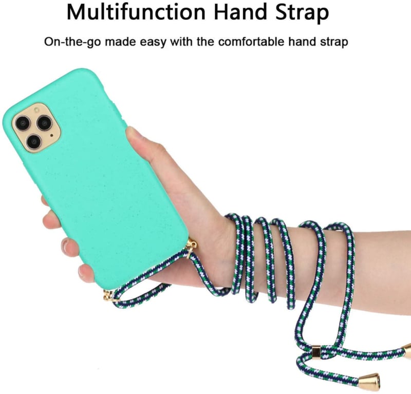 iPhone 15 Pro Crossbody TPU Hoesje met Koord Mint