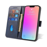 Galaxy S24 Ultra PU-Leren Bookcase Portemonnee Hoesje Blauw