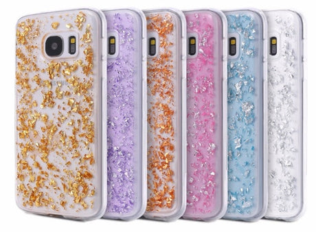 Galaxy S7 TPU Bling Glitterhoesje Blad - Look