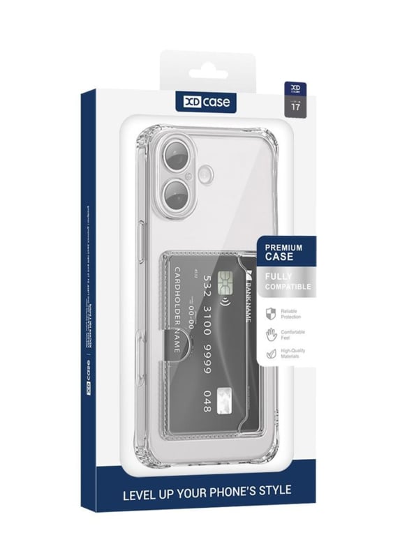 iPhone 17 Transparant TPU Hoesje Met Card Slot - Pasjesvakje