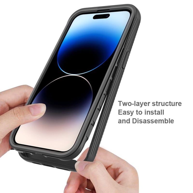 iPhone 15 360° Full Protect Hoesje met Screenprotector Zwart