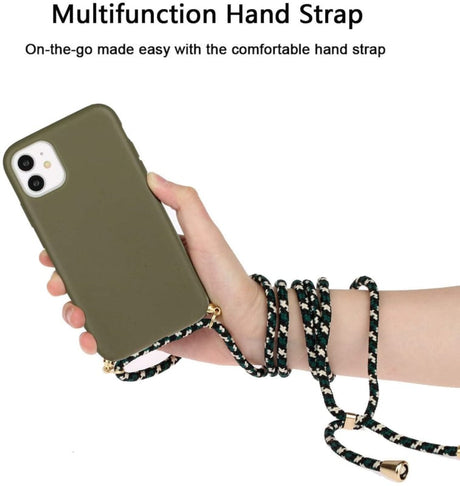 iPhone 13 Mini Crossbody TPU Hoesje met Koord Groen