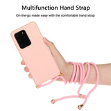 Galaxy S20 Ultra Crossbody TPU Hoesje met Koord Roze
