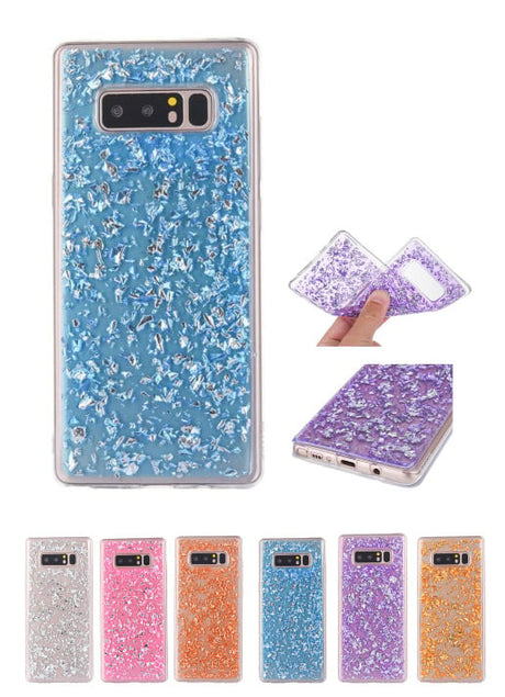 Galaxy Note 8 TPU Bling Glitterhoesje Blad - Look