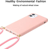 iPhone 13 Crossbody TPU Hoesje met Koord Roze