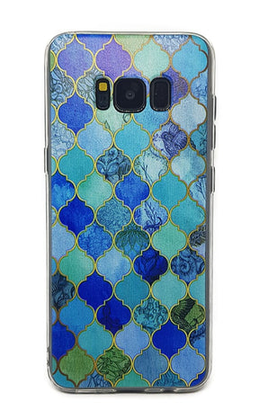 Galaxy S8 Soft TPU Hoesje Marmer Design Mozaïek Ruiten