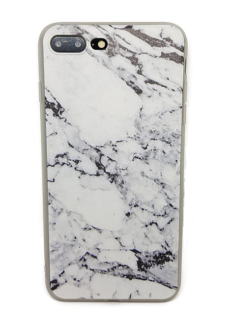 iPhone 7 Plus / 8 Plus Soft TPU Hoesje Marmer Zwart & Wit