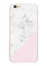 iPhone 6 / 6S Geometrisch TPU Hoesje Marmer Wit / Roze