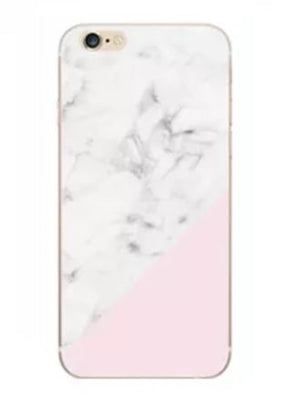iPhone 6 / 6S Geometrisch TPU Hoesje Marmer Wit / Roze