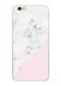 iPhone 6 / 6S Geometrisch TPU Hoesje Marmer Wit / Roze