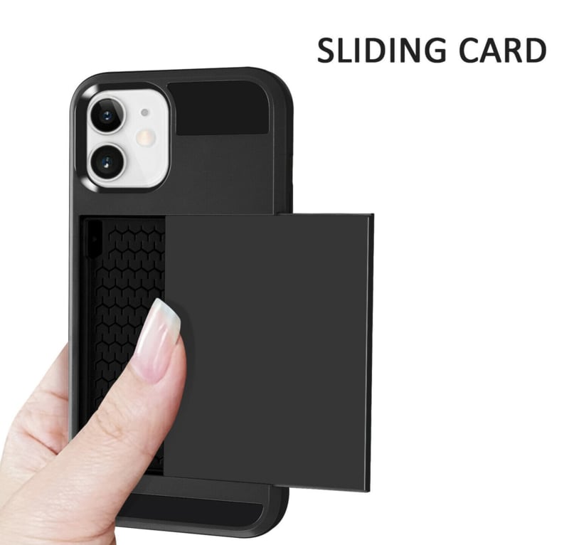 iPhone 14 / 16e Slide Armor Hoesje Met Pashouder