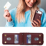 iPhone 17 Air Hoesje met Pasjeshouder en Draagkoord Bordeaux Rood