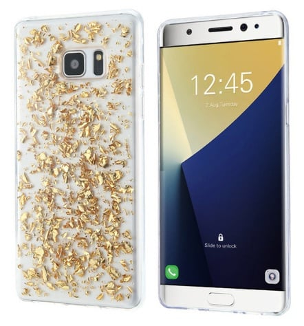 Galaxy S6 Edge Plus TPU Bling Glitterhoesje Blad - Look