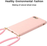 iPhone 7 / 8 / SE 2020-2022 Crossbody TPU Hoesje met Koord Roze