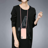 iPhone 11 Crossbody TPU Hoesje met Koord Roze