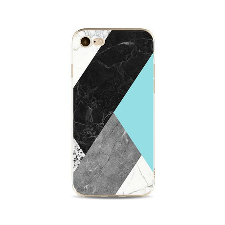 iPhone 6 / 6S Geometrisch TPU Hoesje Marmer Zwart / Groen