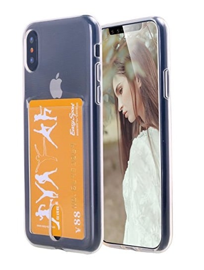 iPhone Xs Max Transparant TPU Hoesje Met Card Slot - Pasjesvakje