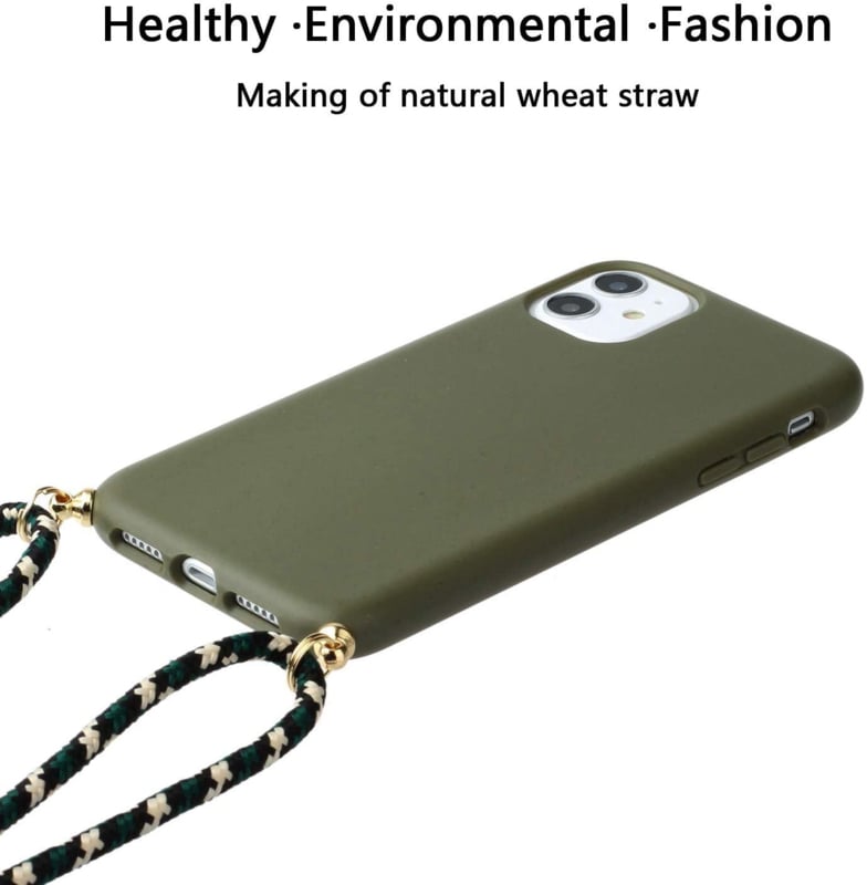 iPhone 12 Mini Crossbody TPU Hoesje met Koord Groen