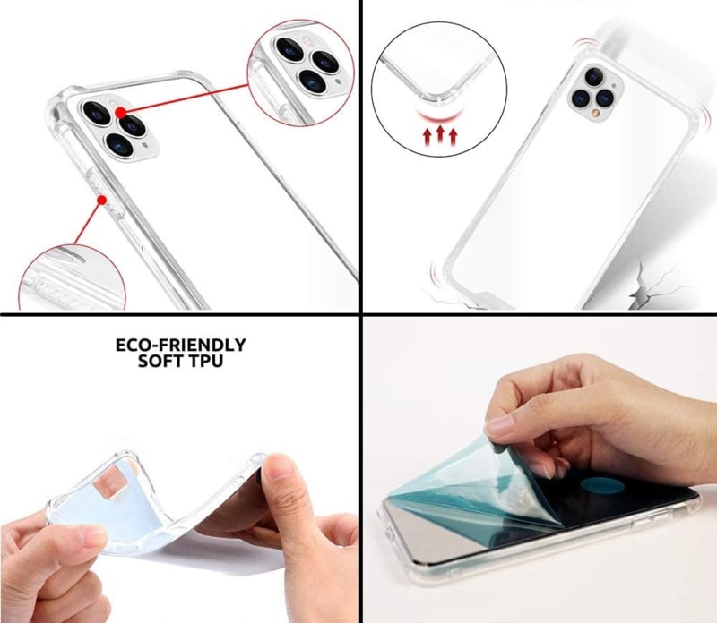 iPhone 12 Pro Max TPU Air Cushion Spiegel Hoesje 4 Kleuren