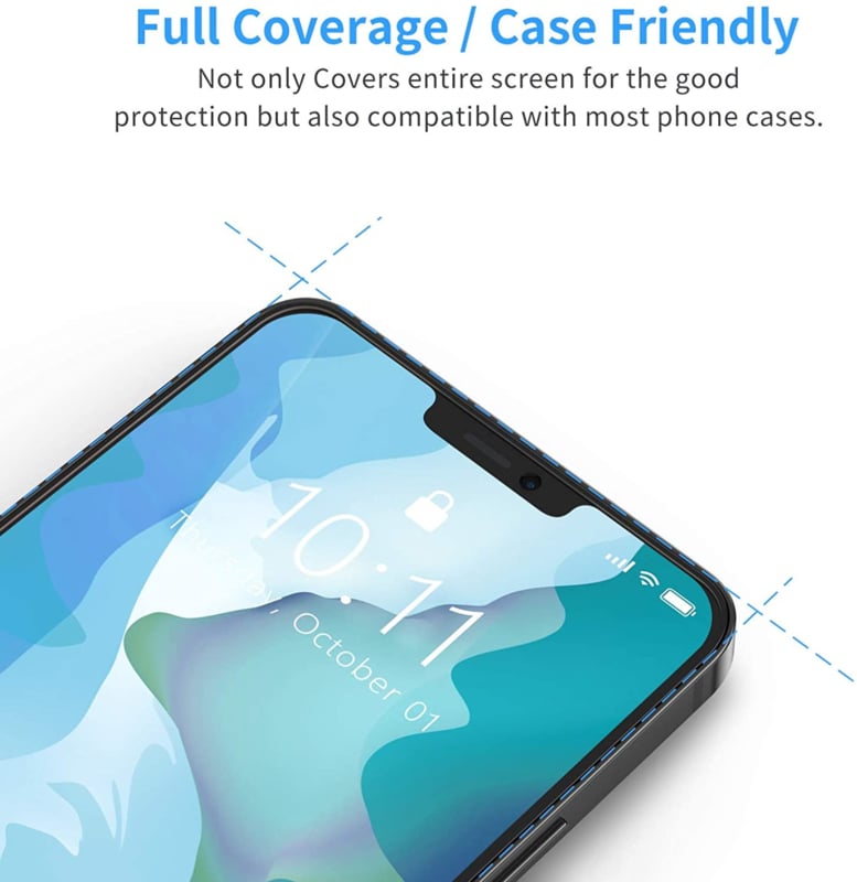 iPhone 12 / 12 Pro Full Cover Full Glue Tempered Glass Protector