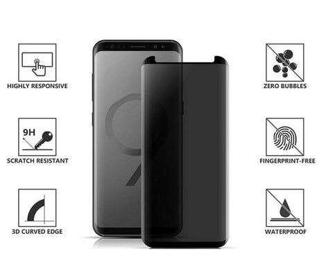 Galaxy S8 Plus Privacy UV Liquid Glue Tempered Glass Protector
