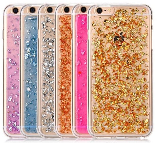 iPhone 7 Plus / 8 Plus TPU Bling Glitterhoesje Blad - Look