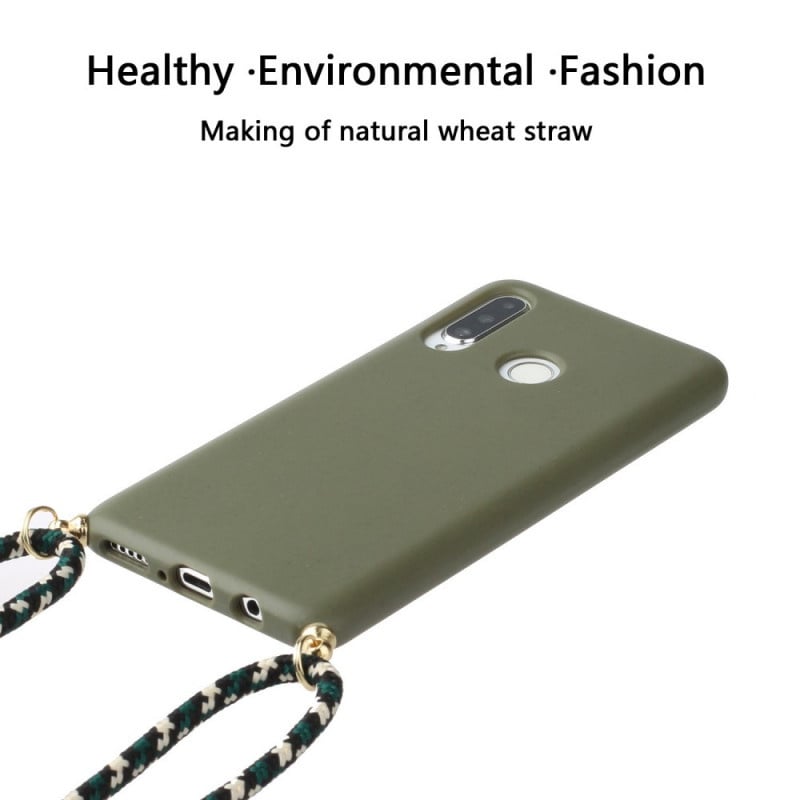 Huawei P30 Lite Crossbody TPU Hoesje met Koord Groen