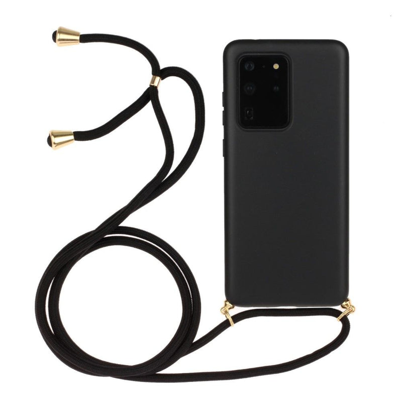 Galaxy S20 Ultra Crossbody TPU Hoesje met Koord Zwart