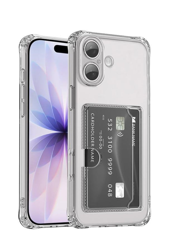 iPhone 17 Transparant TPU Hoesje Met Card Slot - Pasjesvakje