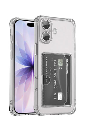 iPhone 17 Transparant TPU Hoesje Met Card Slot - Pasjesvakje