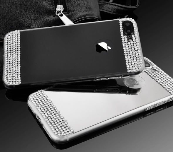 iPhone 7 Plus / 8 Plus Bling Spiegel Hoesje Met Strass-Steentjes