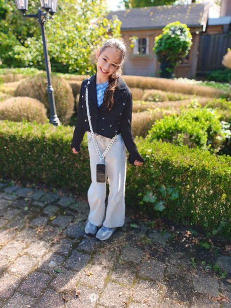 Universeel Beige / Wit Telefoonkoord / -Ketting Acryl