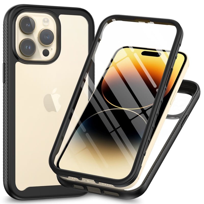 iPhone 14 Pro Max 360° Full Protect Hoesje met Screenprotector Zwart