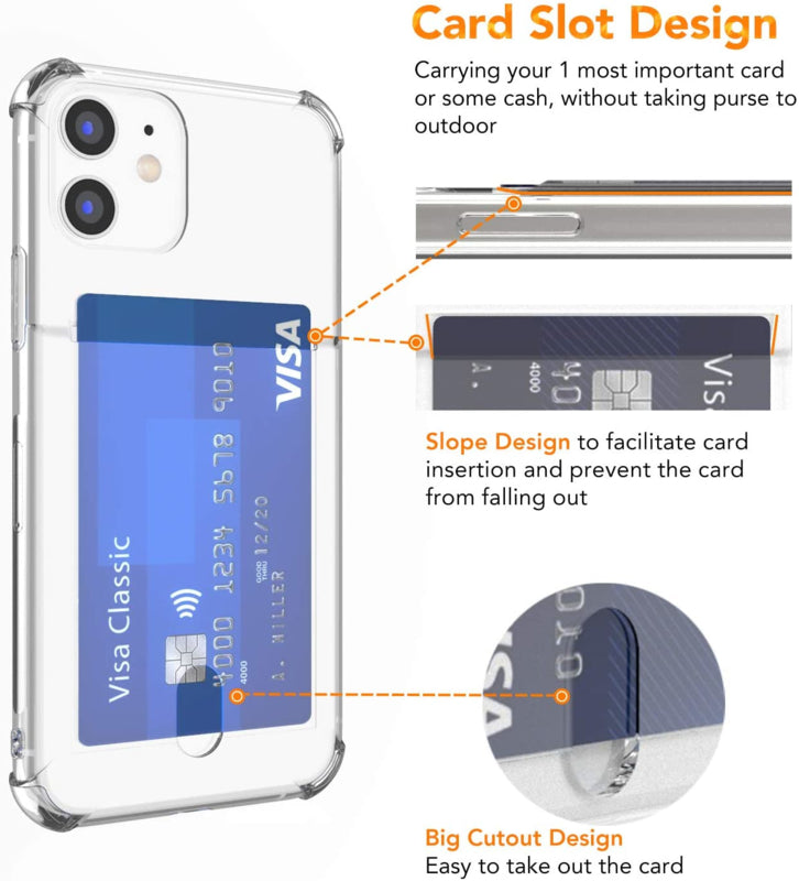 iPhone 11 Transparant TPU Hoesje Met Card Slot - Pasjesvakje