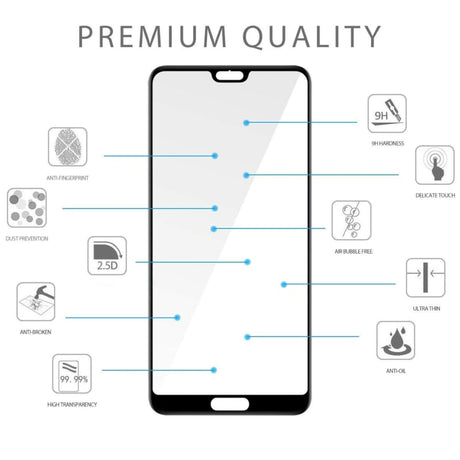Huawei P20 Pro Full Cover Full Glue Tempered Glass Protector