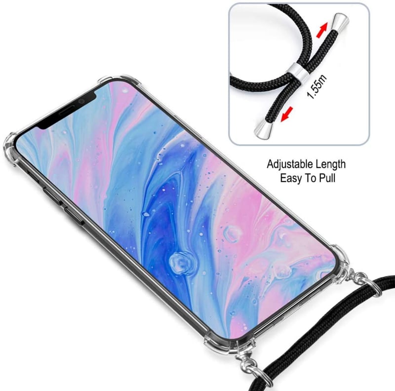 iPhone 13 Crossbody Transparant TPU Hoesje met Koord