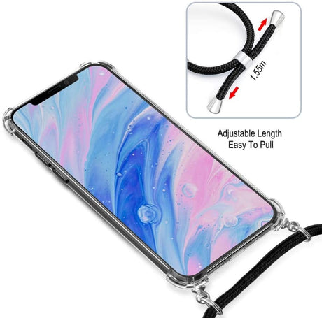 iPhone 14 Plus Crossbody Transparant TPU Hoesje met Koord