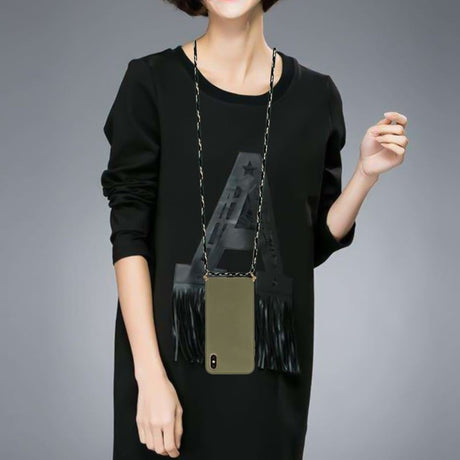 iPhone X / Xs Crossbody TPU Hoesje met Koord Groen