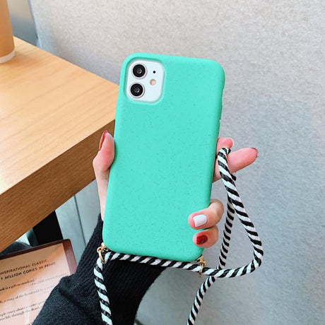 iPhone 13 Crossbody TPU Hoesje met Koord Mint
