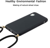 iPhone Xr Crossbody TPU Hoesje met Koord Zwart
